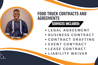 do food truck vendor catering agreement, location contract, food truck contract
