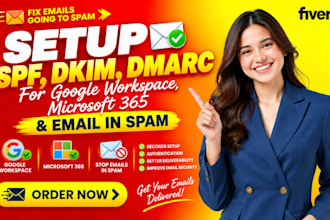 setup spf, dkim, dmarc for google workspace, microsoft 365, email in spam