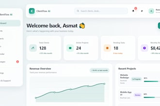 build a modern responsive saas dashboard with HTML CSS javascript