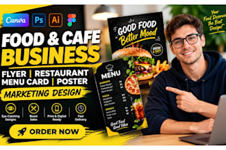 food cafe business flyer restaurant digital menu card poster marketing design