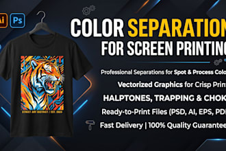 do color separation for screen printing and t shirt print ready