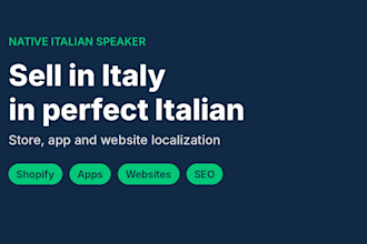 translate and localize your shopify store, app or website into italian