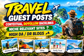 provide travel guest post backlinks through premium guest posting service