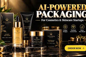 create ai powered packaging design for new cosmetics and skincare startup brands