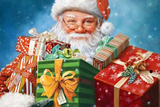 draw a cartoon santa claus portrait