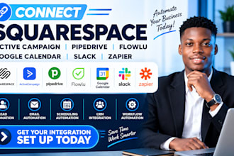 integrate squarespace activecampaign pipedrive flowlu google calendar slack zap