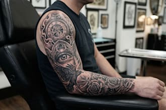 create professional realistic tattoo design