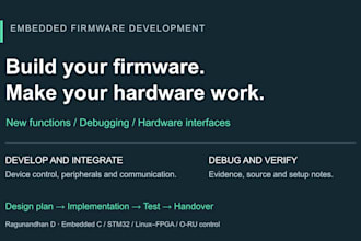 develop and debug embedded firmware and hardware interfaces