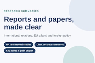 summarise international relations reports and articles