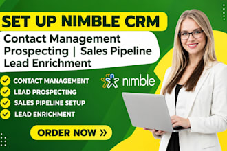set up nimble crm contact management prospecting sales pipeline lead enrichment