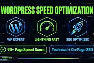 fix wordpress speed optimization and do on a page seo for rank