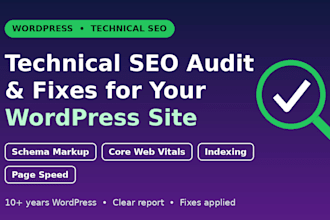 do a technical SEO audit and fix core web vitals for wordpress
