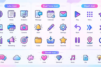 design custom icons, vector icons and minimalist icon sets