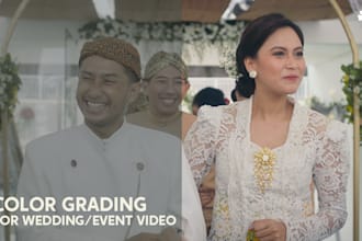 professionally color grade your wedding or event video