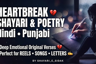 write deep emotional heartbreak poetry and sad shayari