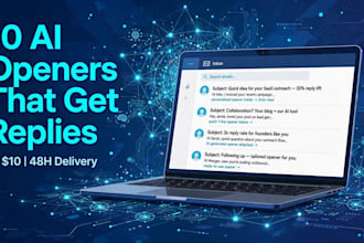write 10 personalized ai powered cold outreach openers for your business