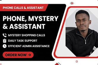 do phone call, mystery shopper call and personal assistant