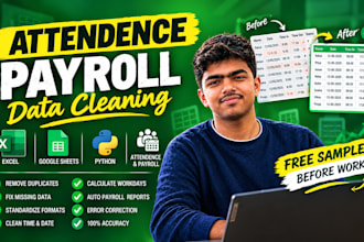 clean heavy attendance payroll data using python pandas and build excel summary