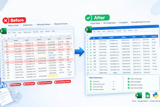 clean messy attendance and payroll data and build an excel summary