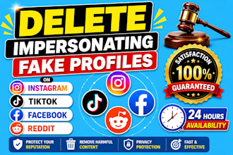 remove fake accounts impersonating profiles from facebook,instagram,tiktok