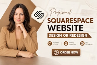 redesign sqauarespace websites, modern layouts, responsive website design