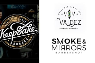 design a professional barber shop, barber and grooming logo