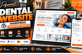 build wordpress dental website, appointment booking, online scheduling, payment