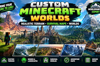 build minecraft maps survival worlds, realistic terrain using worldpainter