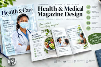 design health magazine, layout editorial medical healthcare magazine publication