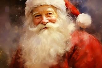 illustrate a magical santa claus portrait