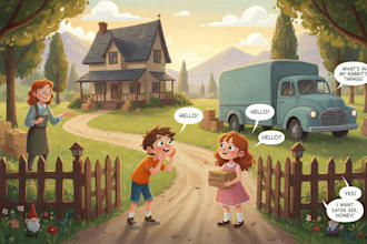 draw children story book illustration