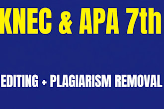 edit knec final project apa 7th plagiarism removal