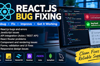 fix react js bugs, errors, and frontend issues