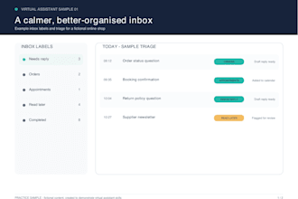 virtual assistant for email, research and data entry