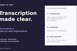 transcribe summarize and turn your audio into clear notes
