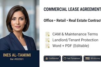draft commercial lease agreements and real estate contracts, property
