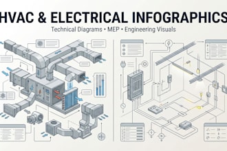 design hvac electrical engineering infographics and diagrams