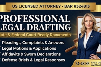 draft court pleadings civil complaint and answer as a us lawyer