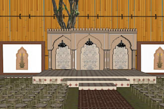 create a 3d event design and realistic visualization