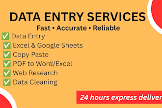 data entry, copy paste, and web research