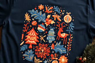 create update ugly christmas sweater and tshirt design