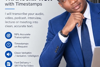transcribe audio to text, video transcription with timestamps accurately