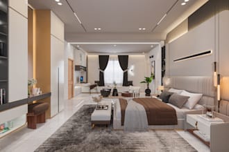 create realistic 3d room interior design and rendering