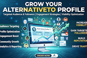 grow your alternativeto profile with targeted audience and followers