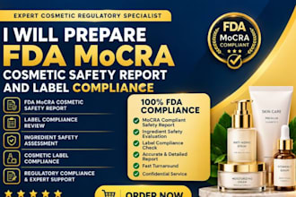 prepare fda mocra cosmetic safety report and label compliance