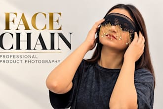 professionally photograph your face chain with a model