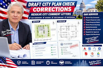 draft city plan check corrections and resolve city comment letters