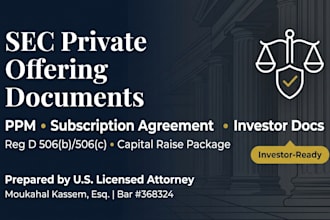 prepare a complete private securities offering package