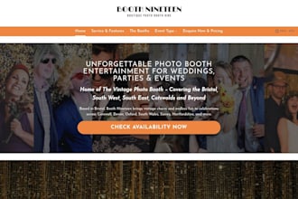 design a wix 360 photobooth and party rental website