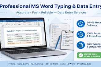 do fast ms word typing, data entry and pdf to word typing